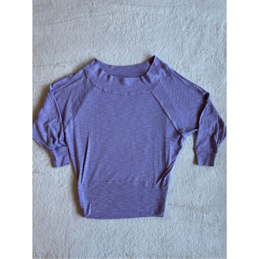 Free People We The Free Lilac Off the Shoulder Oversized Sweater XS